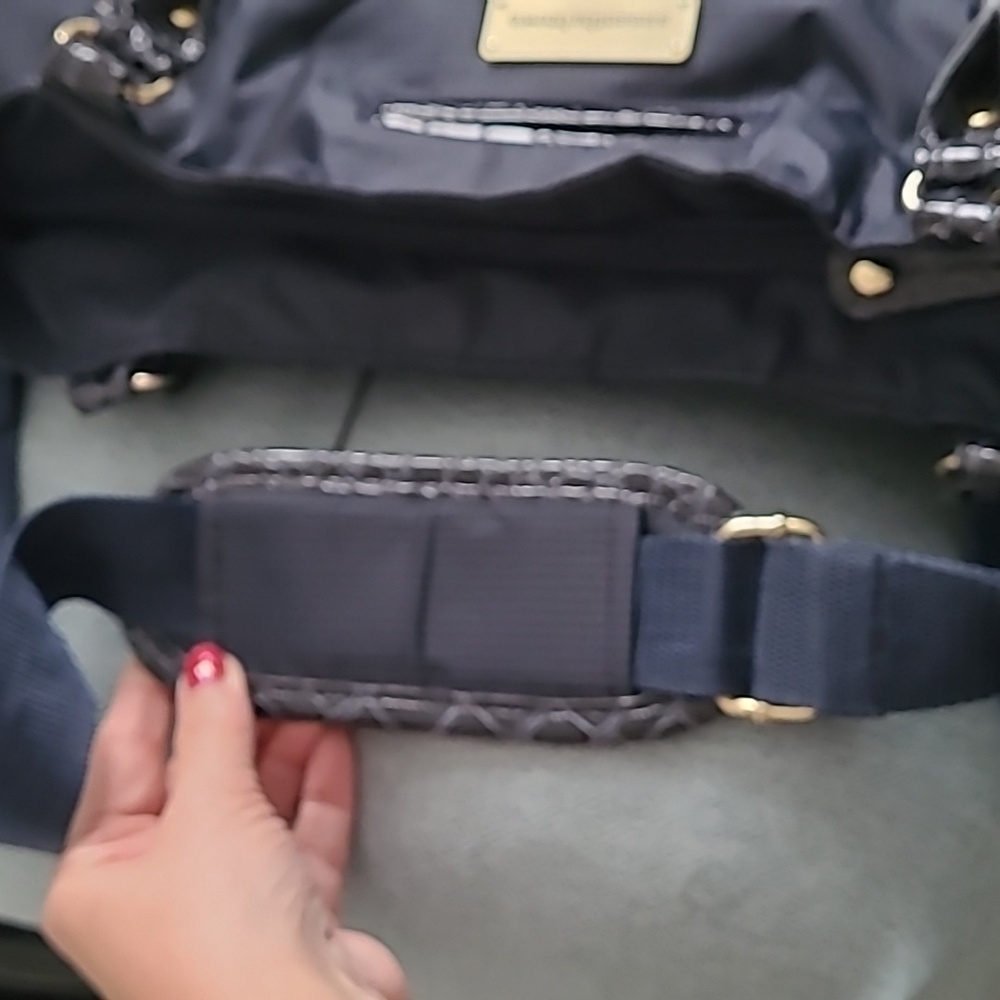 Samantha Brown Carry-on Bag With Trolley Sleeve Navy Blue Croc Embossed Accents - Picture 12 of 14